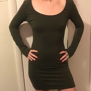 Olive green bodycon dress